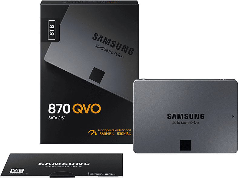 SAMSUNG 870 QVO Festplatte Retail, 8 TB SSD SATA 6 Gbps, 2,5 Zoll