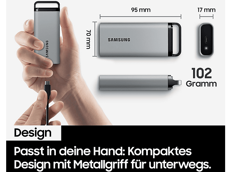 Thumbnail - SAMSUNG PSSD T5 EVO Festplatte, 2 TB SSD, extern, Grau