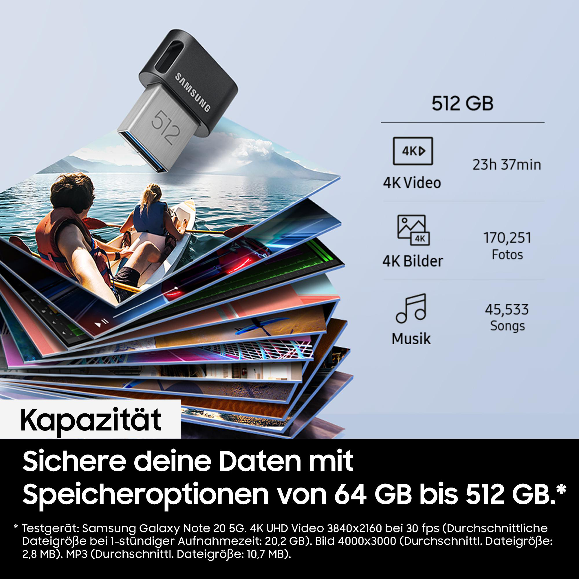 SAMSUNG Fit Plus USB-Stick, 64 GB, 300 MB/s, Schwarz