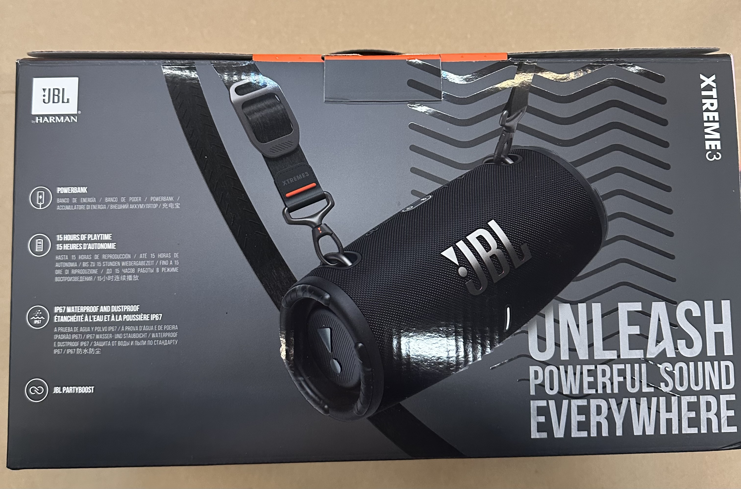 JBL EXTREME3 ブラック Jbl Xtreme 3 JBL-XTREME3-BLK Głośnik Bluetooth, Czarny, do 15