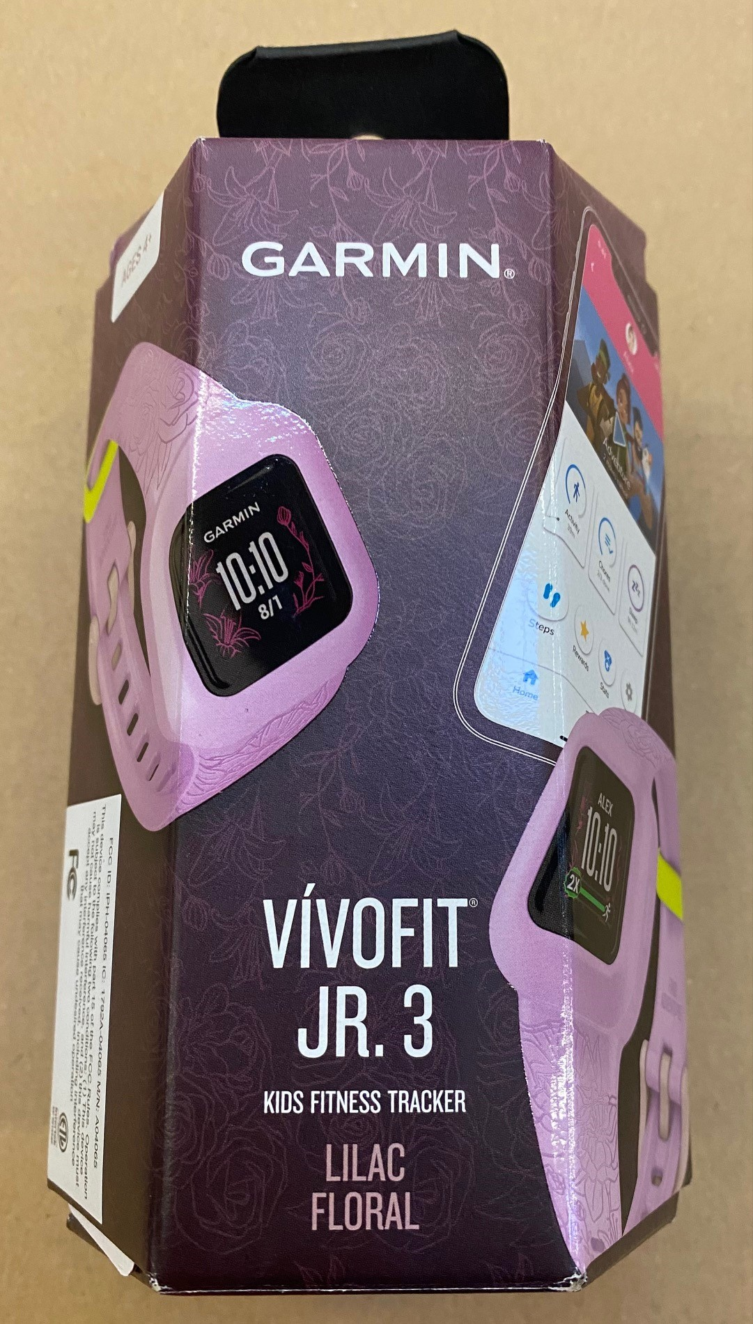 OUTLET - Smartwatch GARMIN vivofit jr. 3 Lilac Floral Fioletowy 010-02441-01
