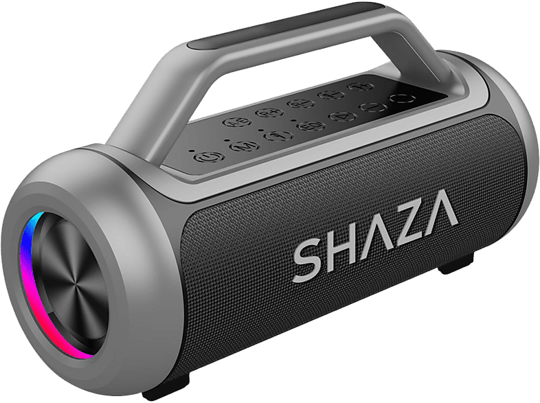 SHAZA 80W Ses Çıkışı Taşınabilir Bluetooth Mikrofonlu Hoparlör Gri