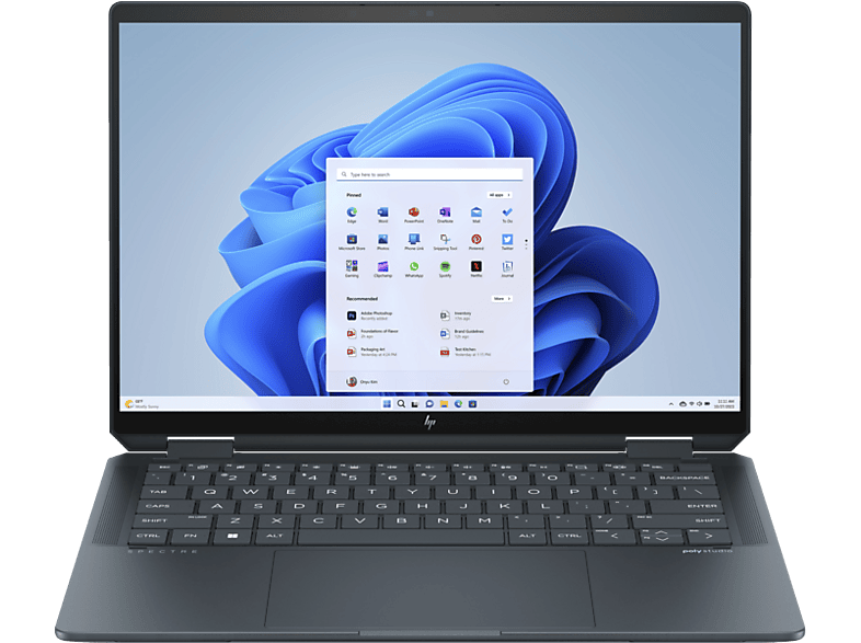 HP Spectre x360 14-eu0002nh AY7K6EA Kék 2in1 eszköz (14" 2.8K Touch OLED/Core Ultra 7/32GB/1024 GB SSD/Intel Arc/Win11H)
