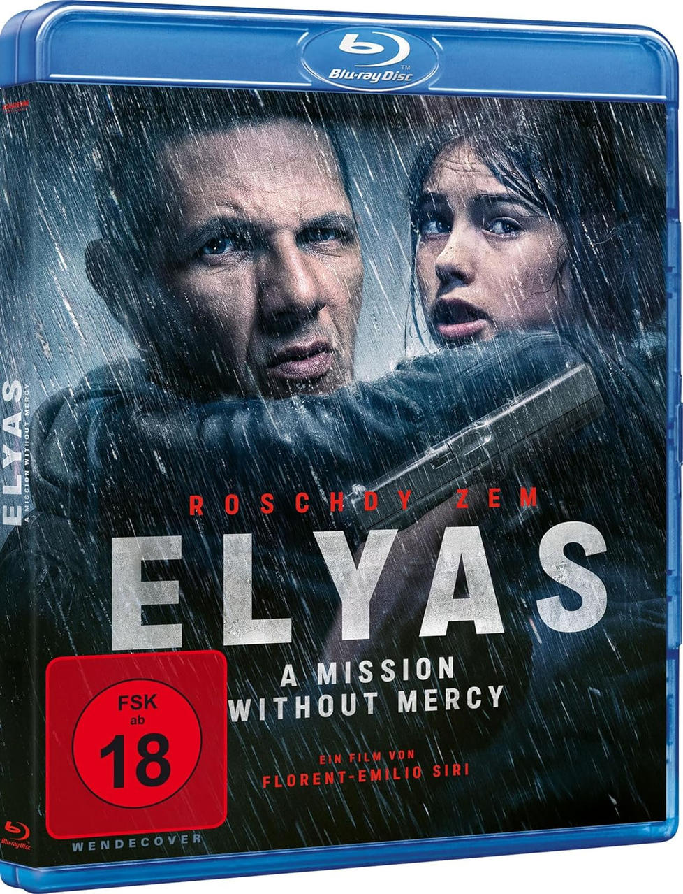 Elyas Blu-ray Disc Cover mit zwei Personen im Regen.