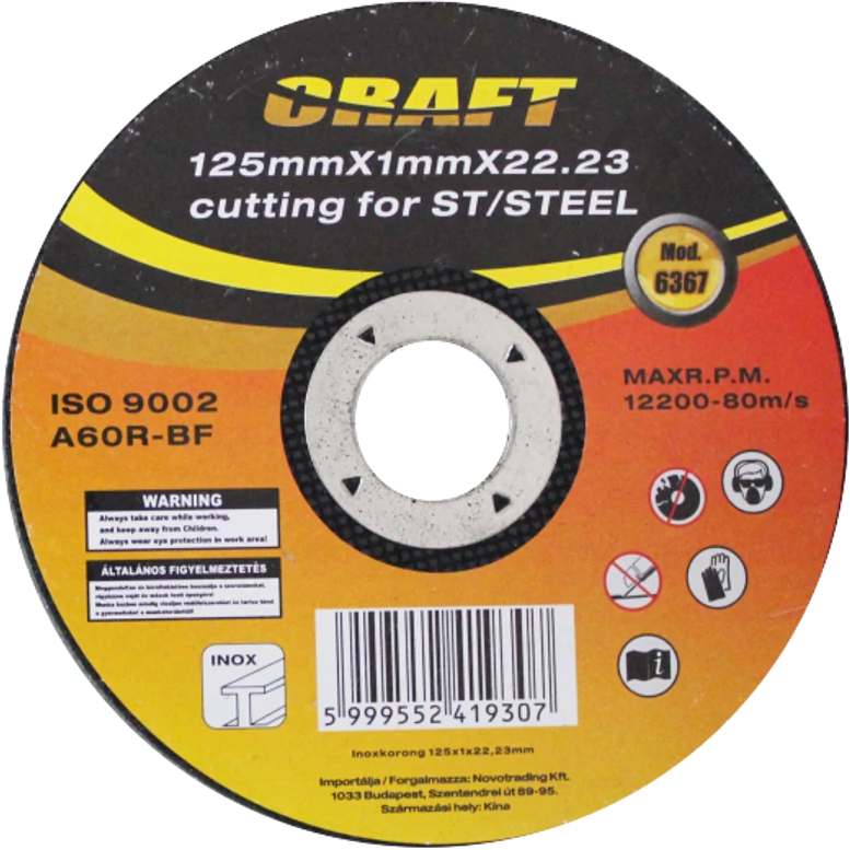 CRAFT Vágókorong inox 125x 1mm (6367)