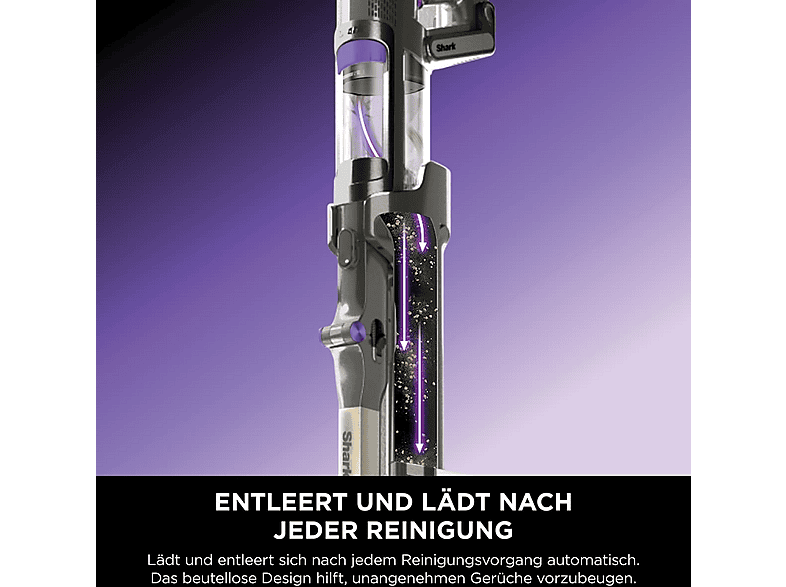 Shark IP3251EUT PowerDetect Clean & Empty Kabelloser Staubsauger (Akkulaufzeit: 70 min, Javagrau / Lila) — Foto 3 von 5