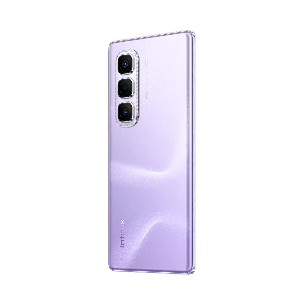 Üç kameralı mor telefon arkası.
