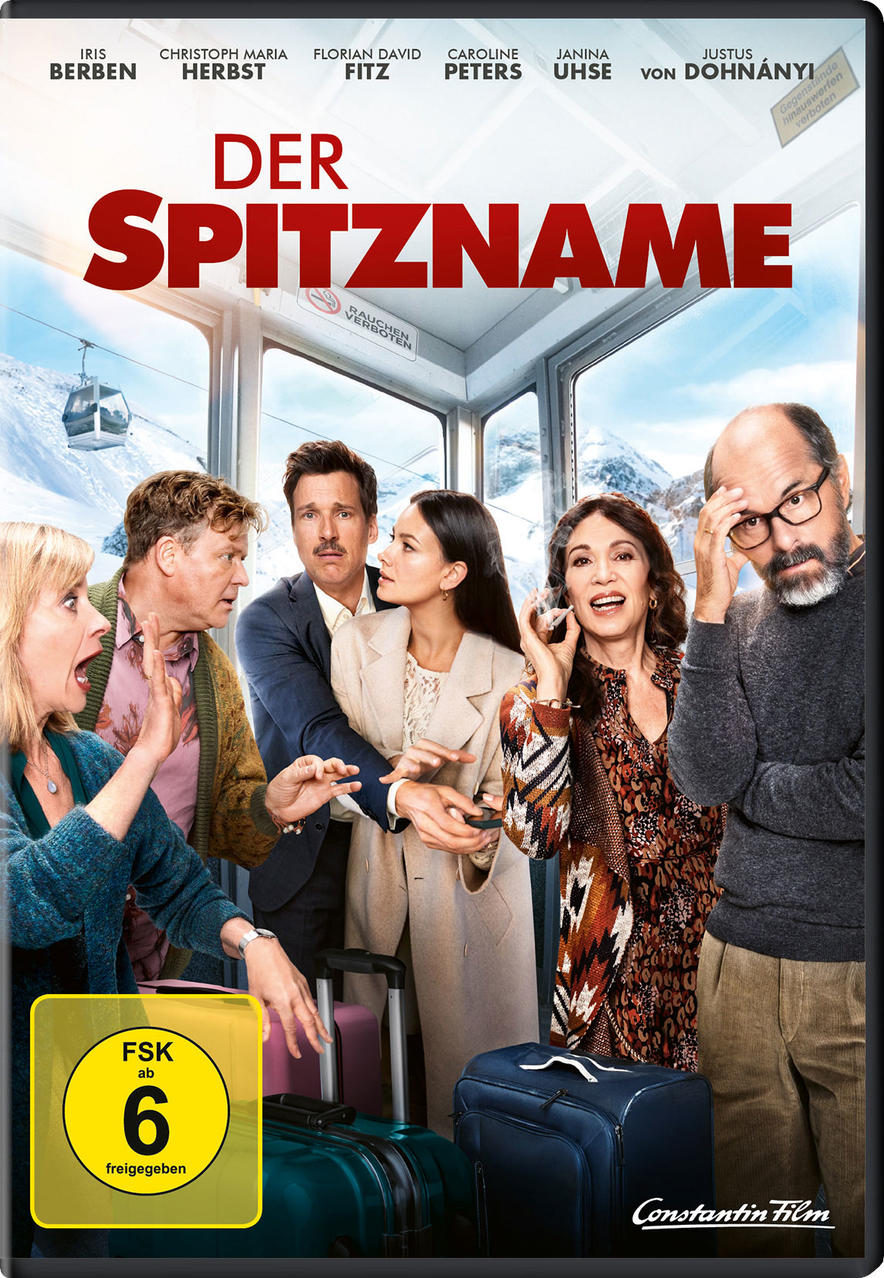 Ein Film-DVD-Cover zeigt sieben Personen in einem Zug, mit dem Filmtitel in Rot.