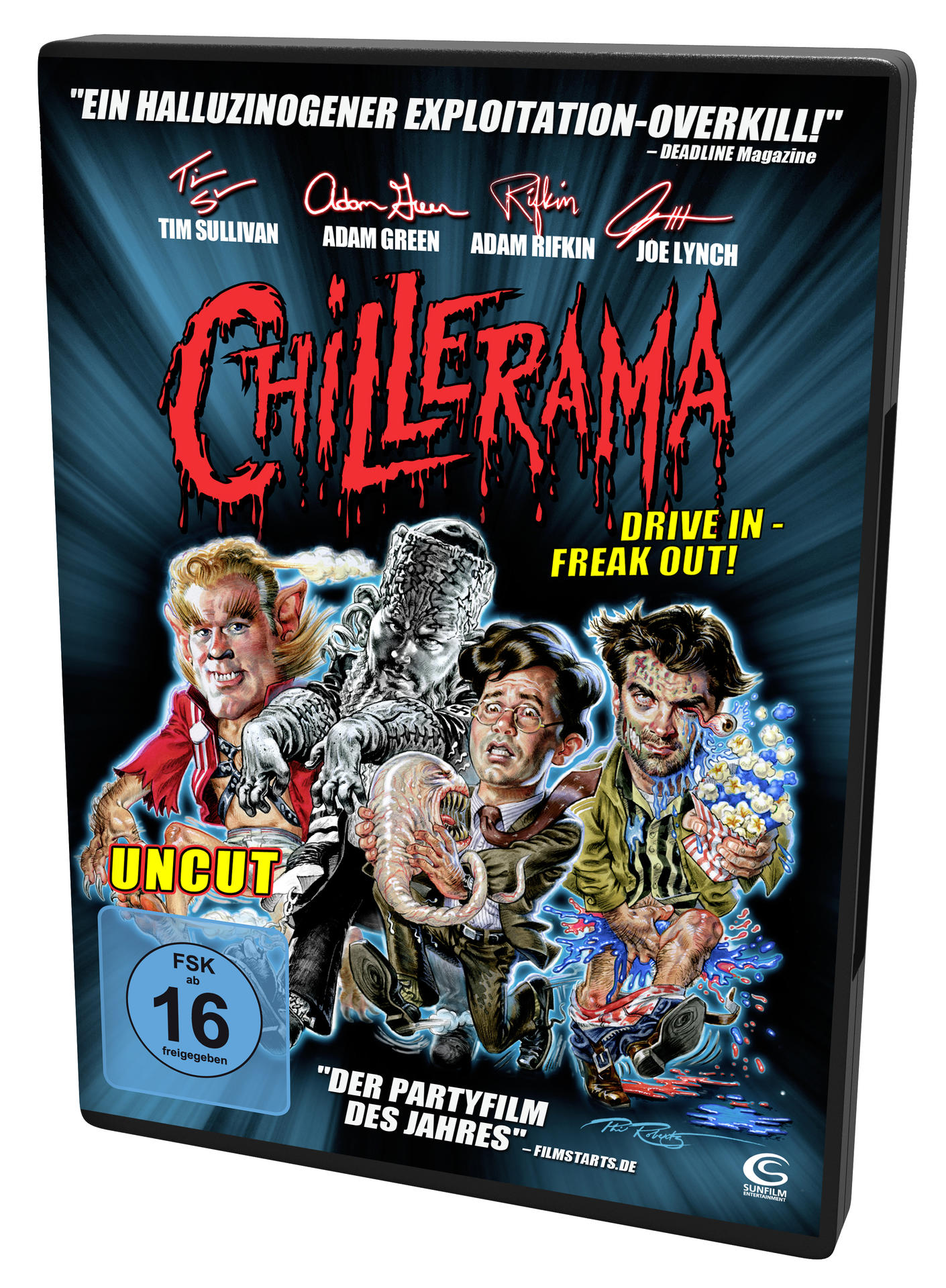 Filmcover mit einer Gruppe von Monstern und dem Titel Chillerama.