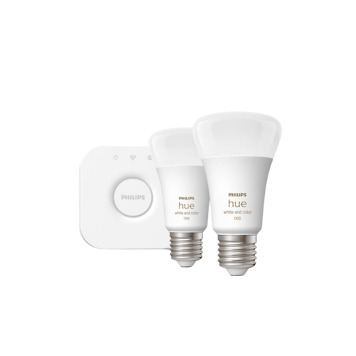 Philips Hue White and Color Ambiance Starter Kit 2 E27 1100lm Smart LED Bulbs
