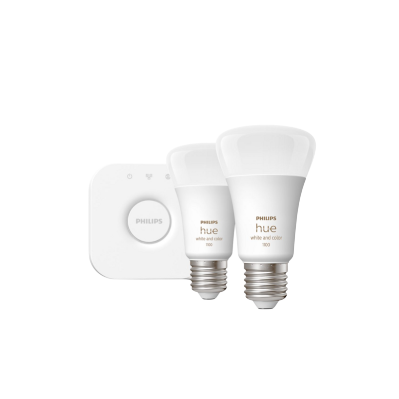 Philips Hue White and Color Ambiance Starter Kit 2 E27 1100lm Smart LED Bulbs
