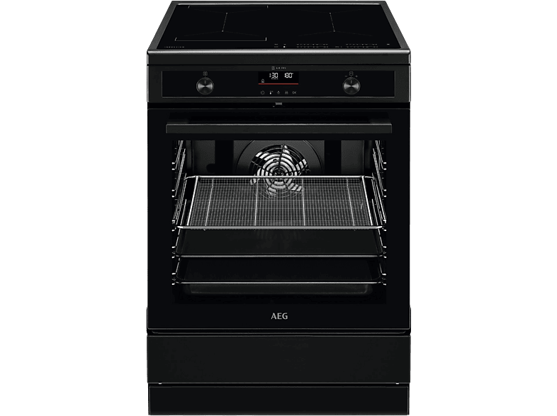 AEG CIB6499APB Standherd mit Induktions-Kochfeld, Hob²Hood (EEK: A, Induktion, 73 l, Schwarz)