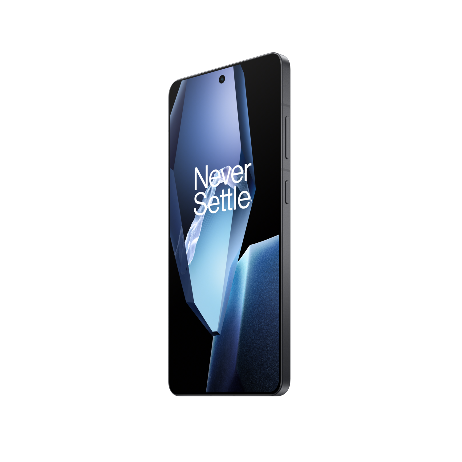 Un smartphone noir avec un écran affichant un design abstrait coloré.