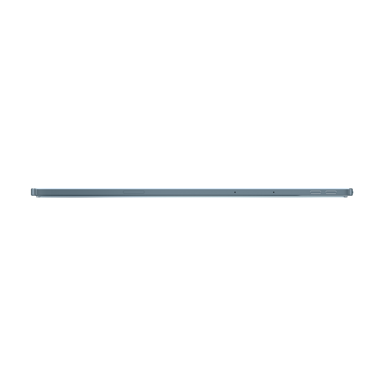 A side view of a tablet on a black background.