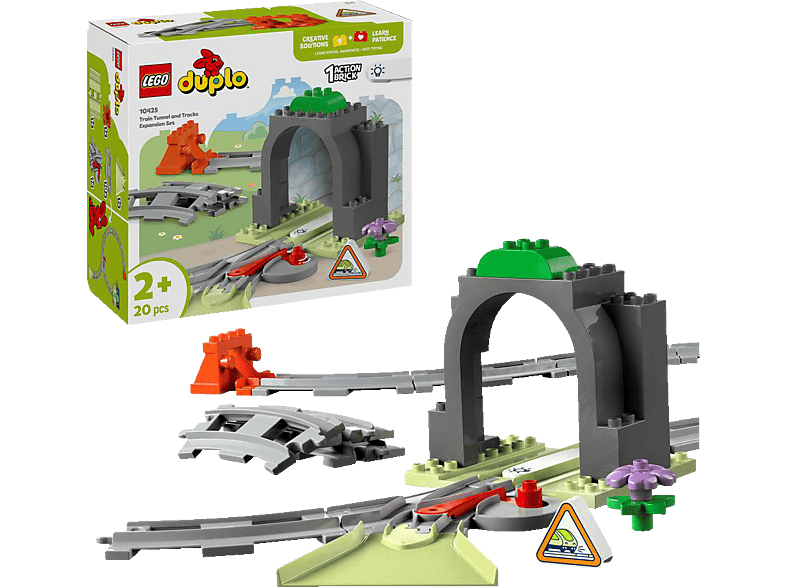 Lego DUPLO Town 10425 Eisenbahntunnel und Schienen – Erweiterungsset Bausatz, Mehrfarbig
