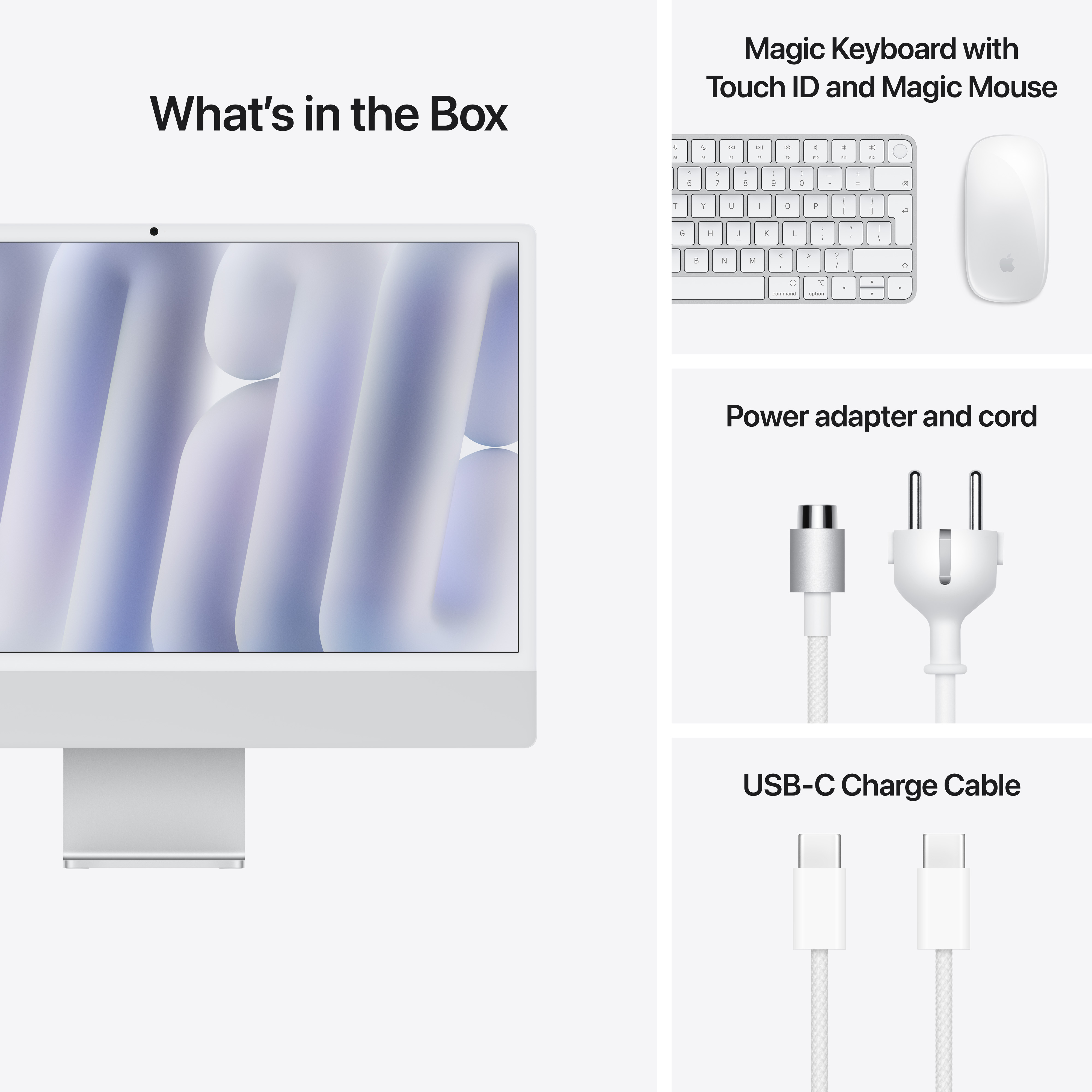APPLE CTO iMac (2024) M4, All-in-One-PC, mit 24 " Display, Apple M4 Prozessor, 16 GB RAM, 1 TB SSD, Apple M4 GPU, Silver macOS