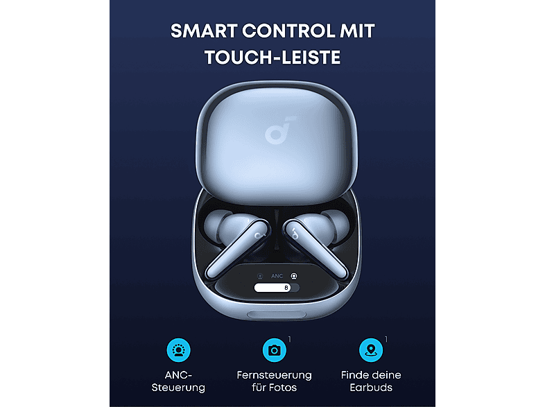 Anker Liberty 4 Pro True Wireless Earbuds mit Noise Cancelling, Hellblau Hochglanz; True Wireless Kopfhörer — Foto 2 von 5