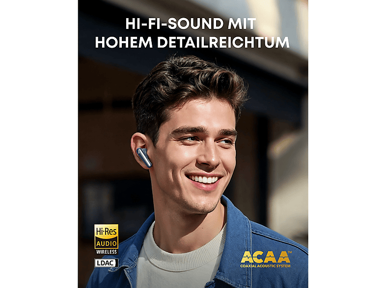 Anker Liberty 4 Pro True Wireless Earbuds mit Noise Cancelling, Hellblau Hochglanz; True Wireless Kopfhörer — Foto 5 von 5