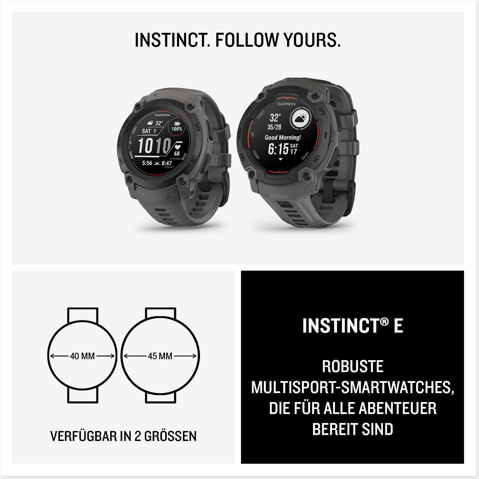 Zwei Smartwatches mit Text, in zwei Größen erhältlich.