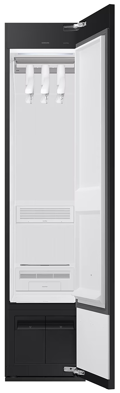 Panel sterowania na czarnym urządzeniu, widoczne przyciski.