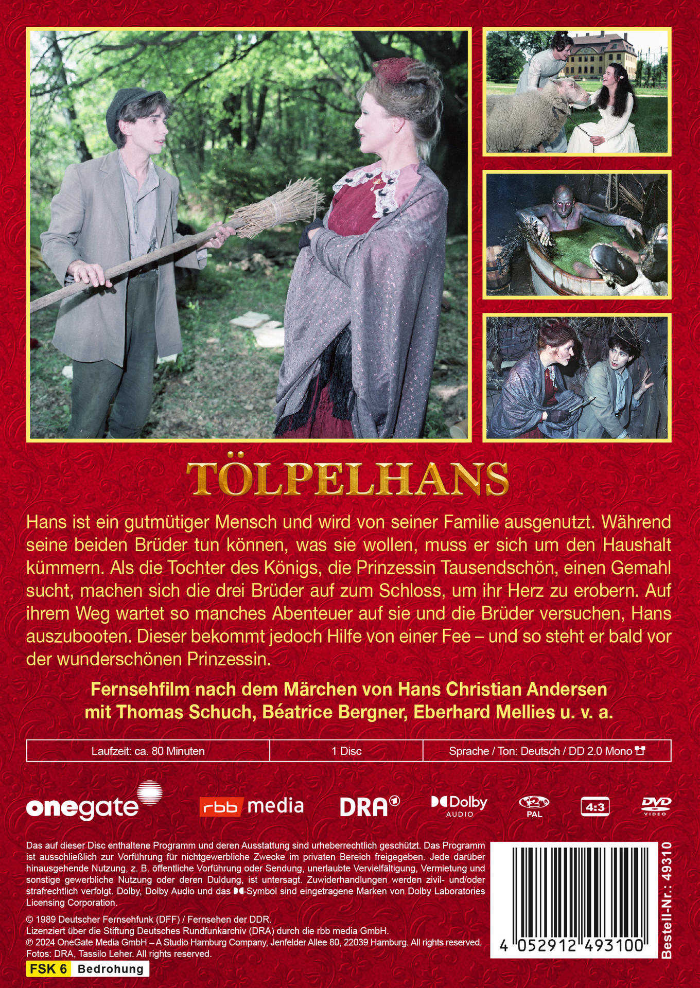 Rückseite einer DVD-Hülle mit Text und Bildern.