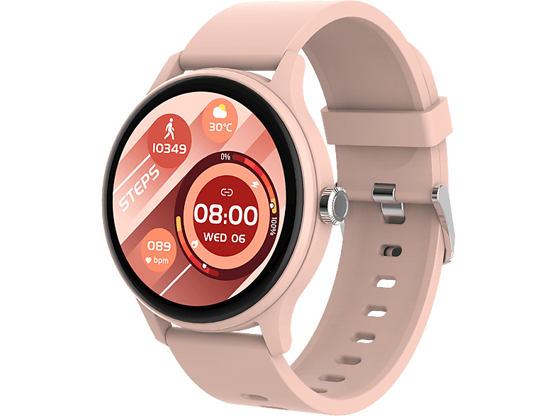PEAQ PSW 100-PK Smartwatch Plastik, 135 - 230 mm, Pink