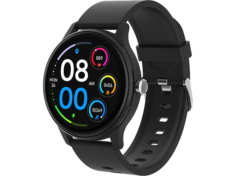 PEAQ PSW 100-BK Smartwatch Plastik, 135 - 230 mm, Schwarz