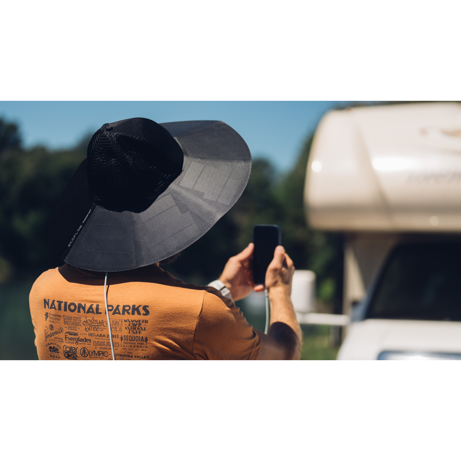 ECOFLOW Chapeau Solaire L/XL 12W Noir (EFPOWERHAT-L-XL)