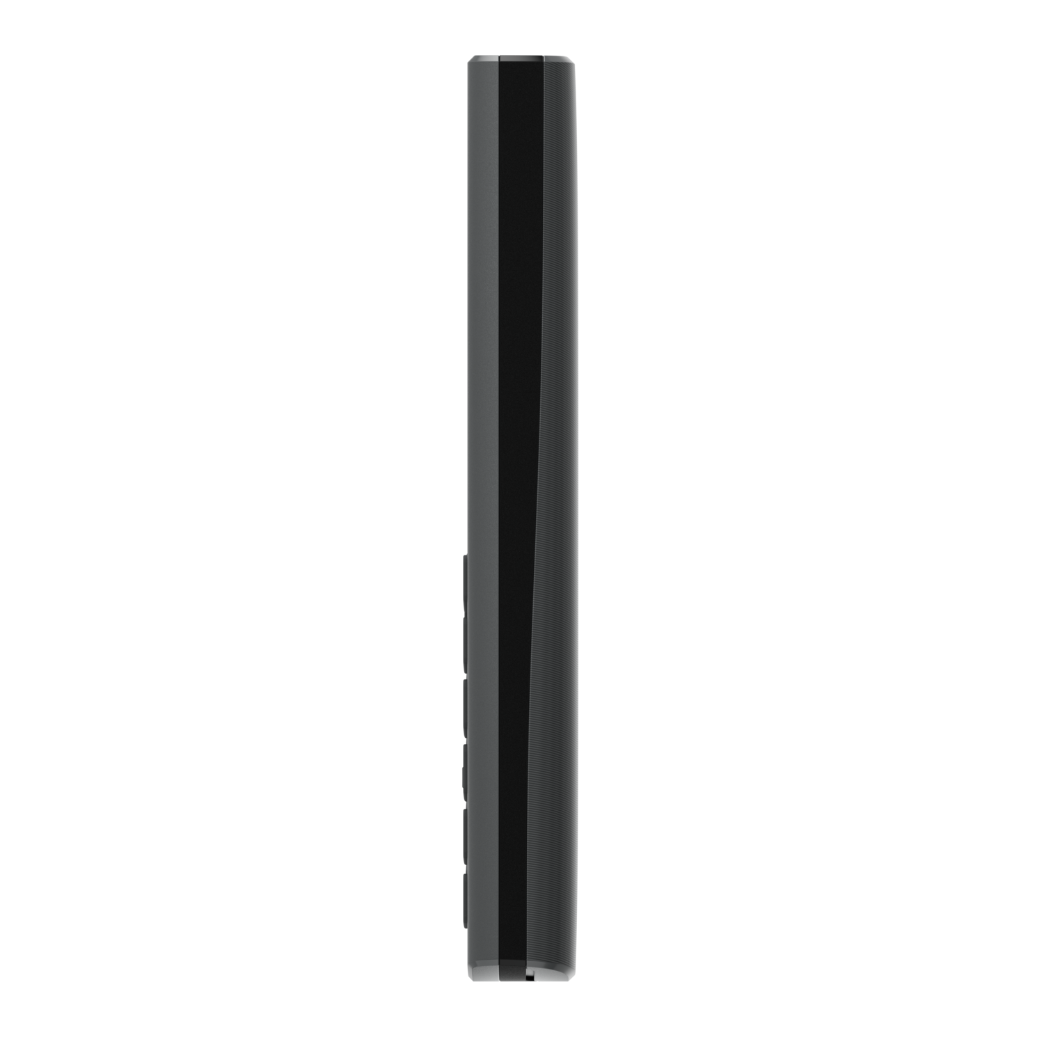 Nokia dark gray phone side view. Minimalist design, sleek and smooth.