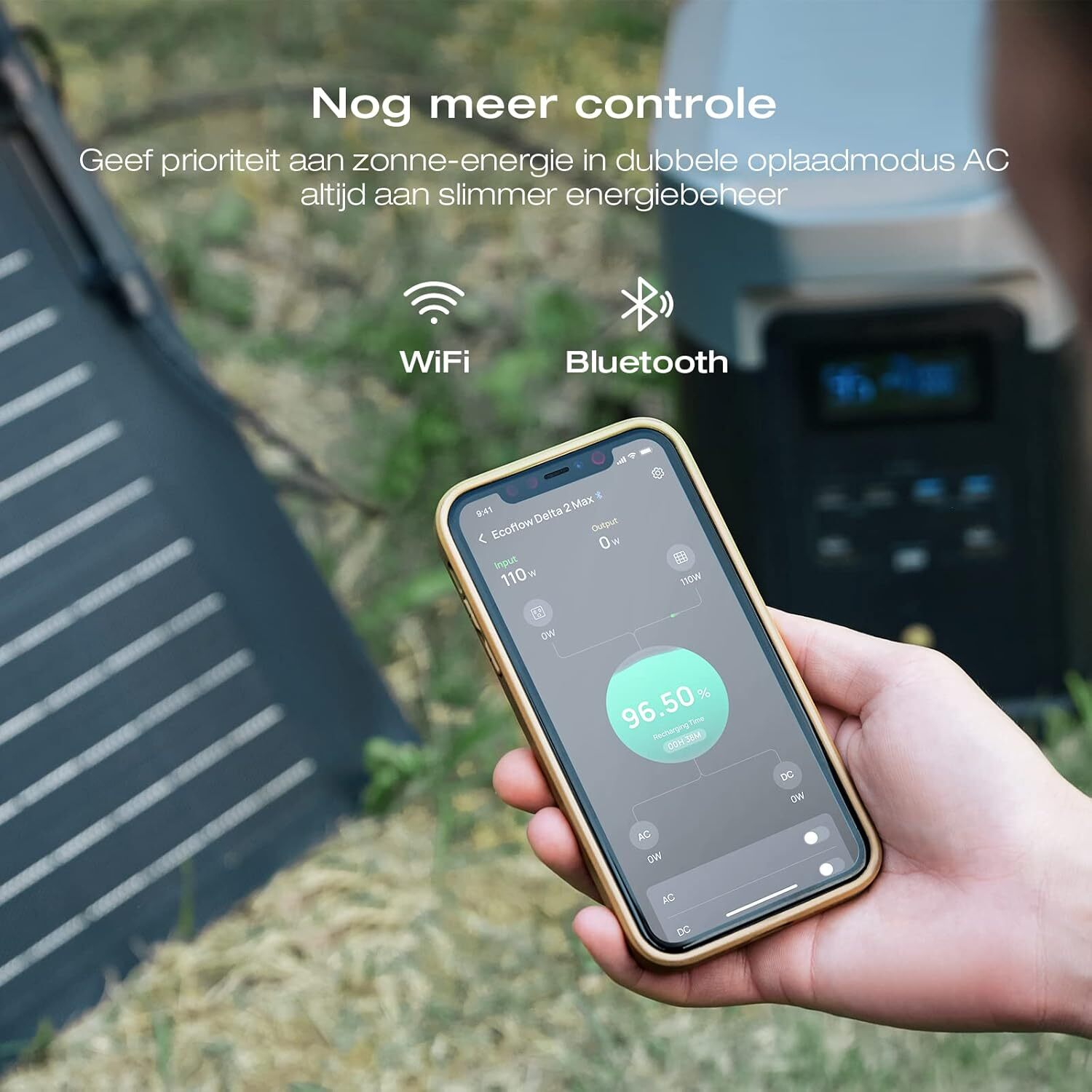 Een smartphonescherm dat een app weergeeft die het energieverbruik toont.