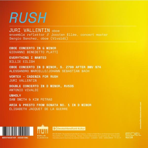 Albumcover mit Text, einer Titelliste und einem Logo auf weißem Hintergrund.