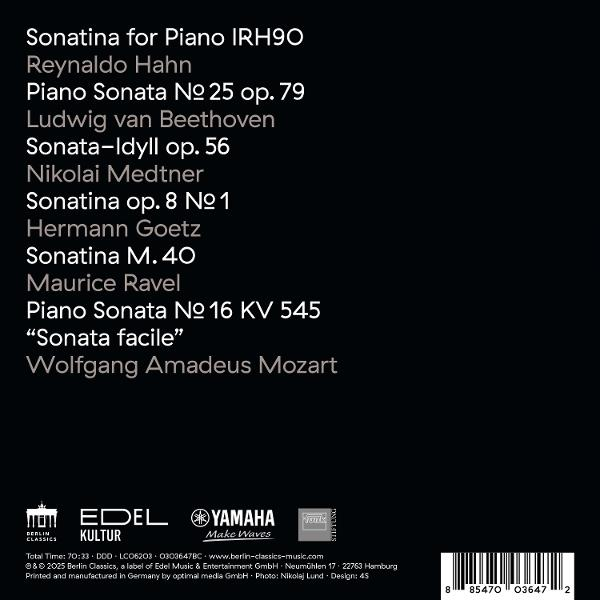 CD-Cover mit einer Liste von Musikstücken verschiedener Komponisten, darunter Mozart.