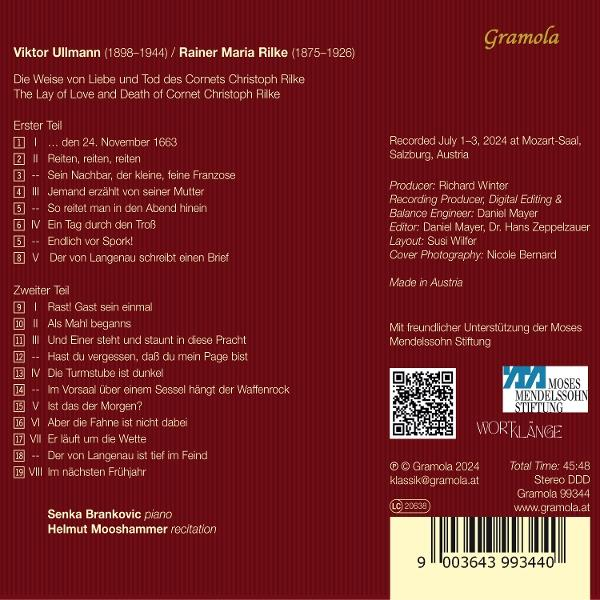 CD-Cover, ein Klassik-Album von Rainer Maria Rilke.