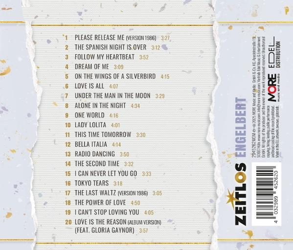 Rückseite einer CD mit Songtiteln und Informationen.