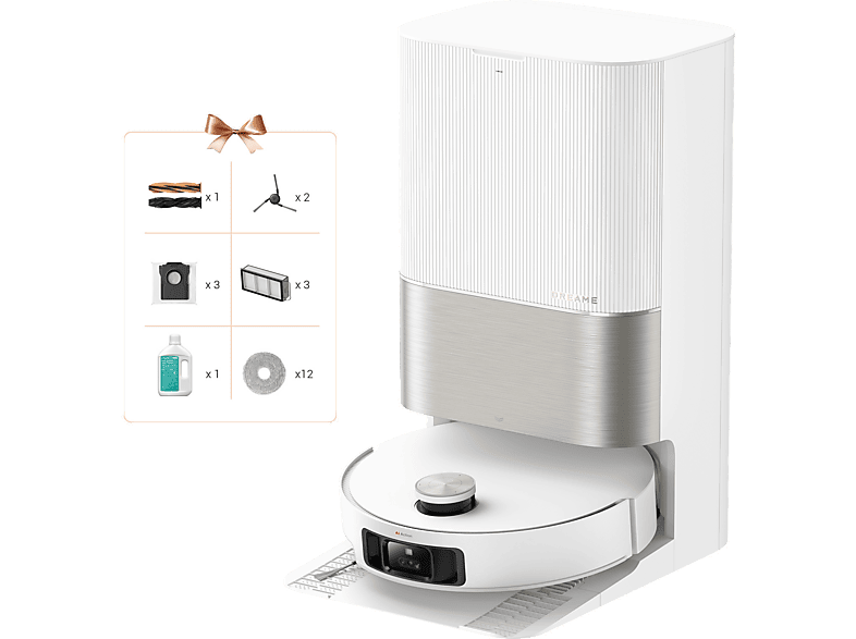 Dreame X50 Ultra Complete Saug- und Wischroboter mit Absaugstation (White, Laufzeit: bis zu 200 Minuten, HyperStream™ Detangling DuoBrush, Selbstreinigung der Wischmopps); Saug- und Wischroboter mit Absaug- sowie Selbstreinigungsstation