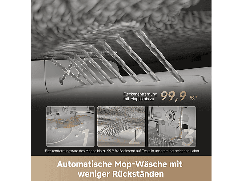 Dreame X50 Ultra Complete Saug- und Wischroboter mit Absaugstation (White, Laufzeit: bis zu 200 Minuten, HyperStream™ Detangling DuoBrush, Selbstreinigung der Wischmopps); Saug- und Wischroboter mit Absaug- sowie Selbstreinigungsstation — Foto 4 von 5