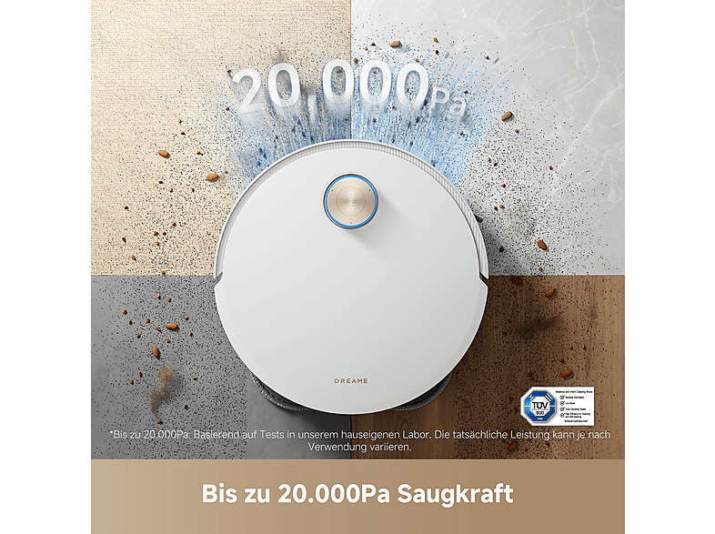 Dreame X50 Ultra Complete Saug- und Wischroboter mit Absaugstation (White, Laufzeit: bis zu 200 Minuten, HyperStream™ Detangling DuoBrush, Selbstreinigung der Wischmopps); Saug- und Wischroboter mit Absaug- sowie Selbstreinigungsstation — Foto 5 von 5
