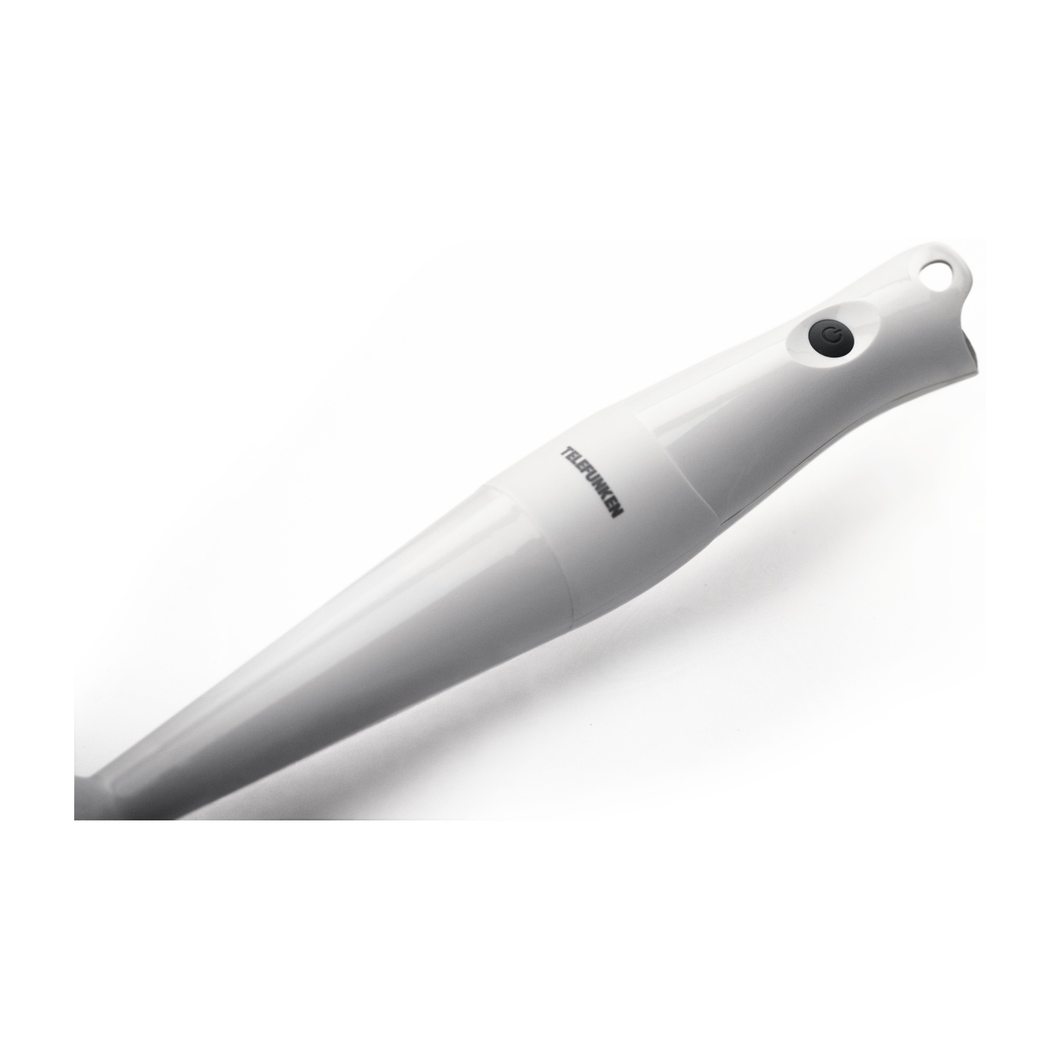 Un aspirapolvere portatile bianco.