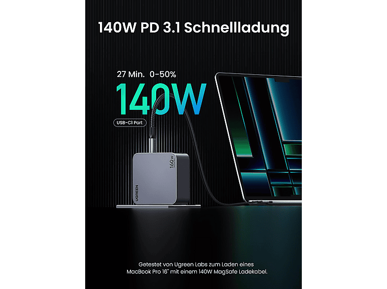 Thumbnail - UGREEN Nexode Pro 160W 4-Port GaN Fast Charger Set EU Wall Universal, Gray