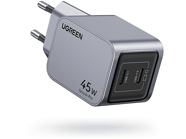 Thumbnail - UGREEN Nexode Pro 45W Dual USB-C GaN Wall Charger Universal, Gray