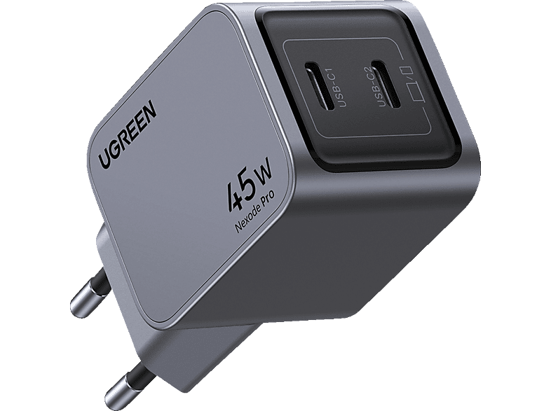 UGREEN Nexode Pro 45W Dual USB-C GaN Wall Charger Universal, Gray
