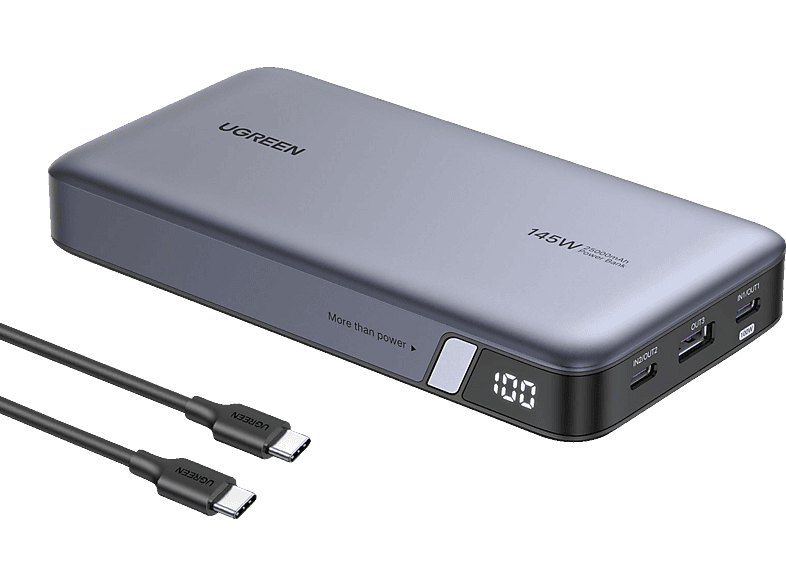UGREEN 145W Zwei-Wege Fast Charging Powerbank 25000 mAh Gray