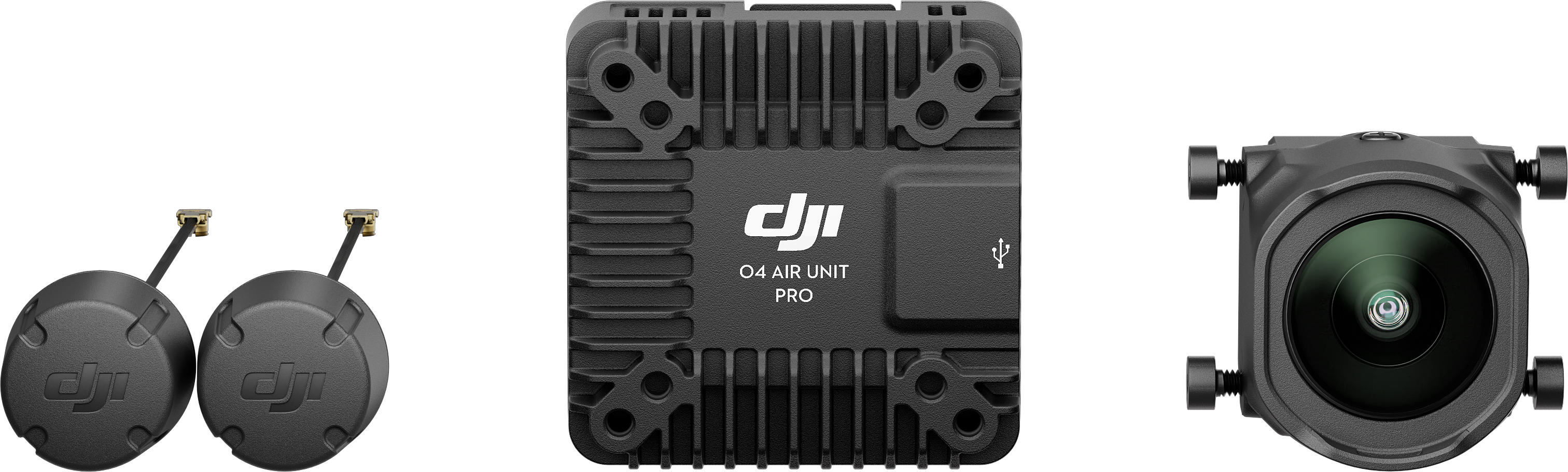 Une unité aérienne DJI pro, avec deux antennes et une caméra.