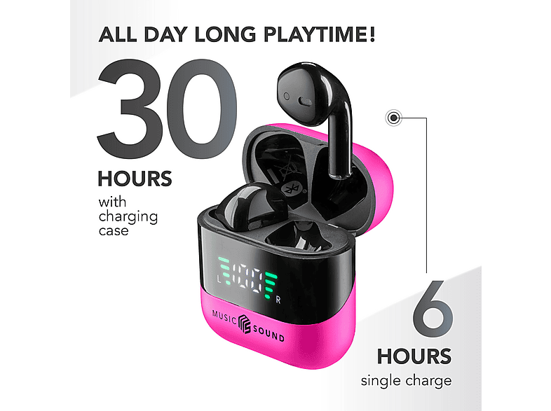 Music Sound Spark True Wireless Kopfhörer, Pink — Foto 3 von 5