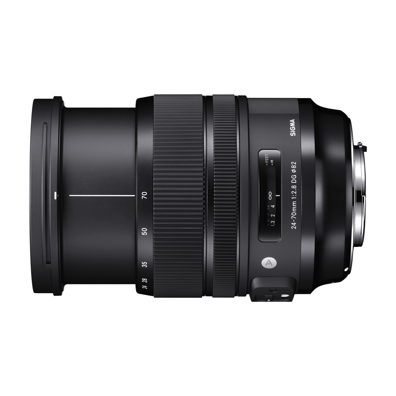 Un obiettivo nero per una fotocamera con sfondo bianco e nero.