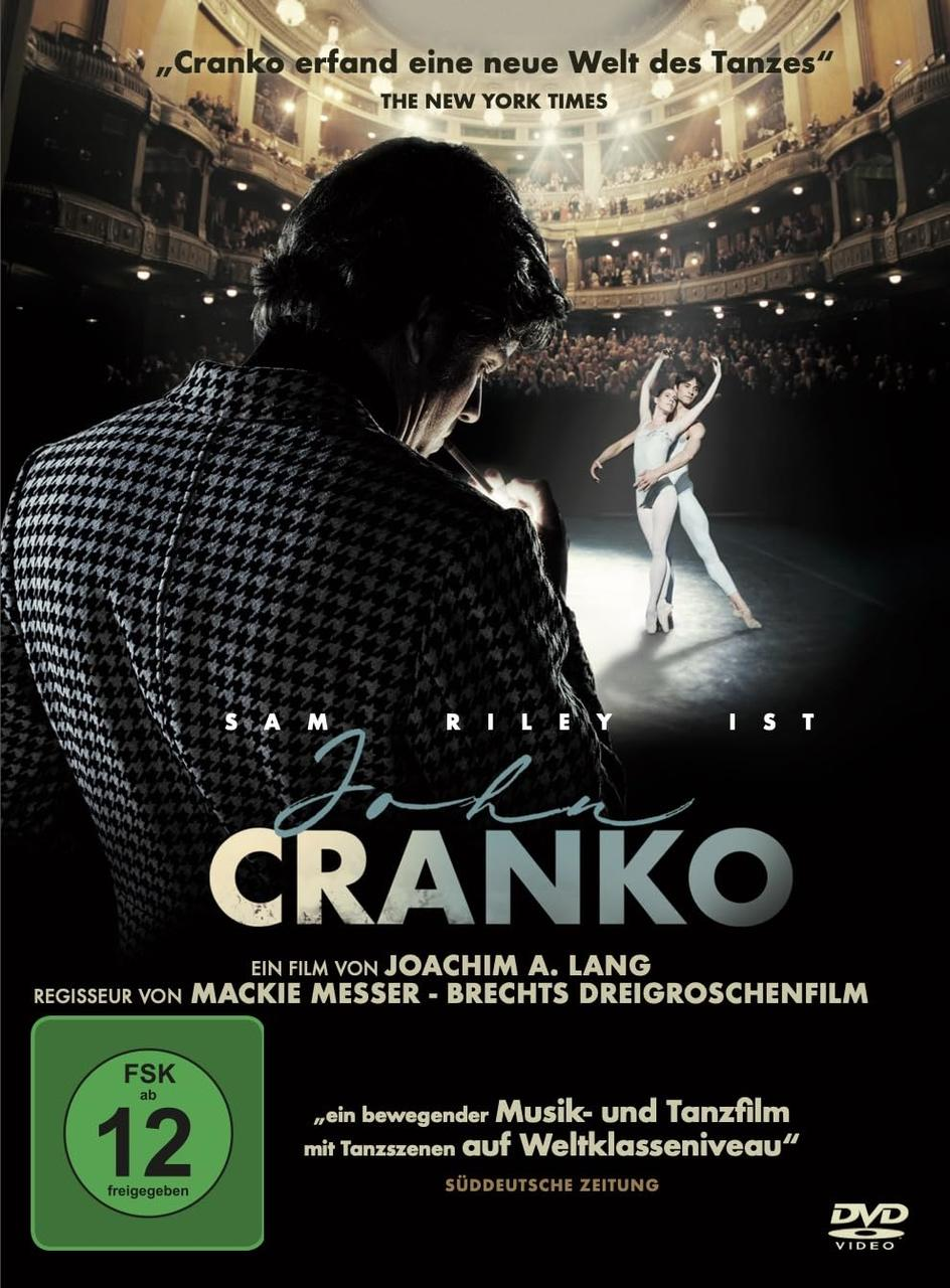 Filmposter: Mann beobachtet Ballett auf der Bühne, Text: 'John Cranko', 'FSK ab 12'.