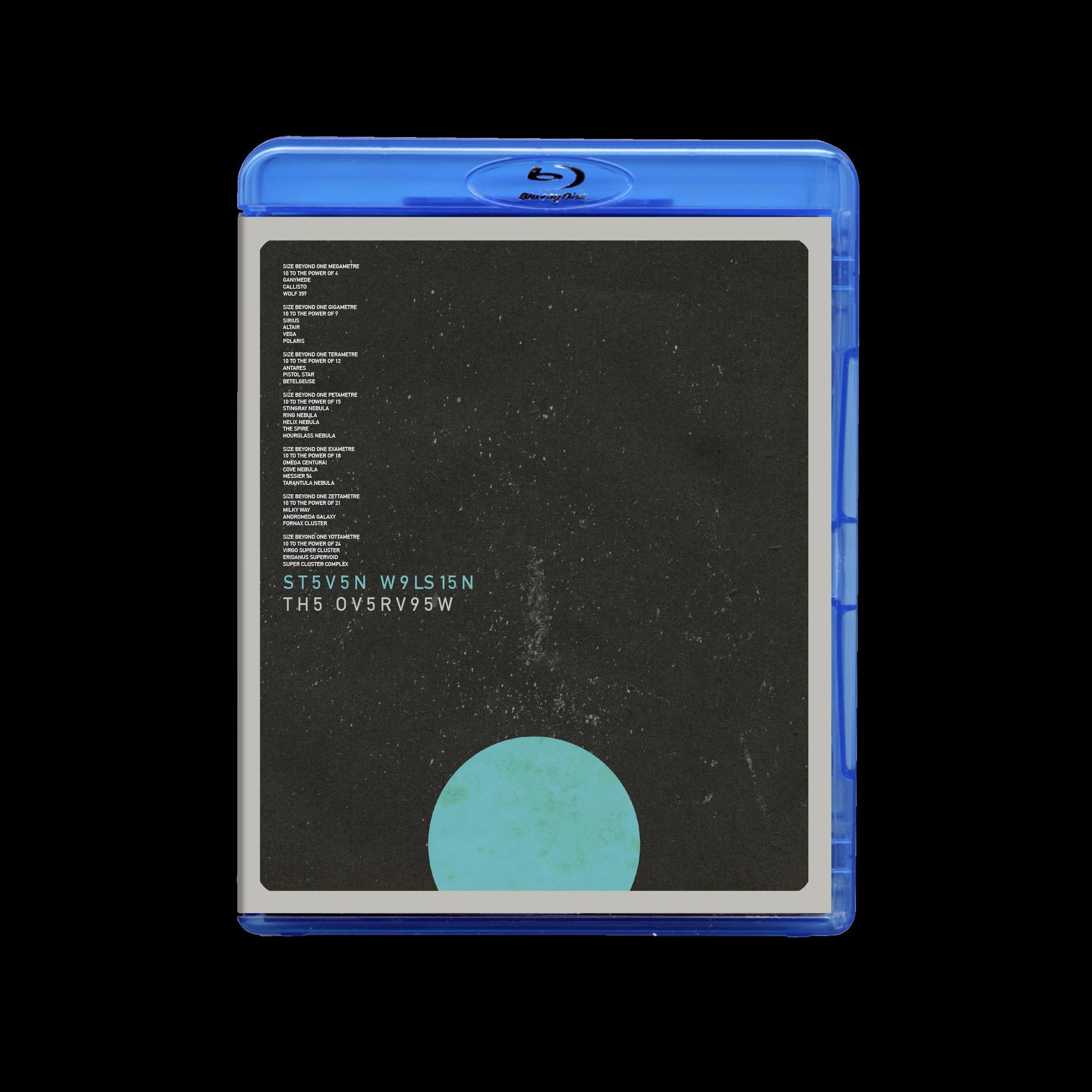 Blu-ray-Disc-Hülle mit schwarzem Cover. Unten ist ein türkisfarbener Kreis. Text ist aufgedruckt.