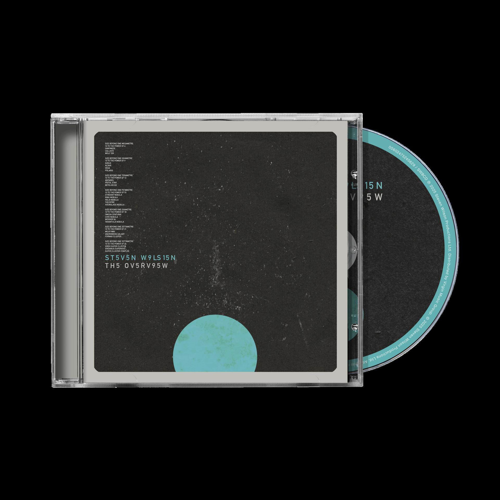 Eine CD-Hülle mit CD, vor schwarzem Hintergrund.