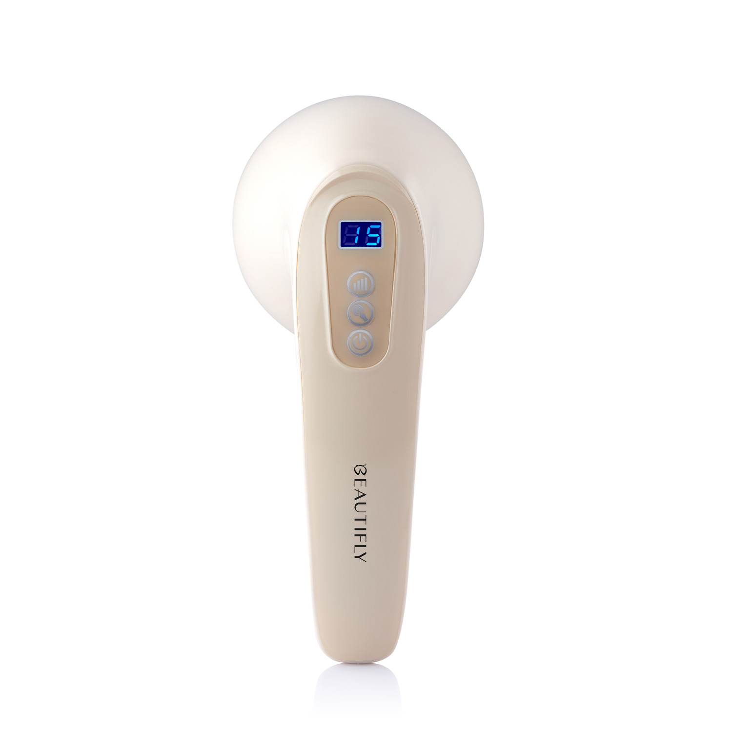 A beige facial device with a display.