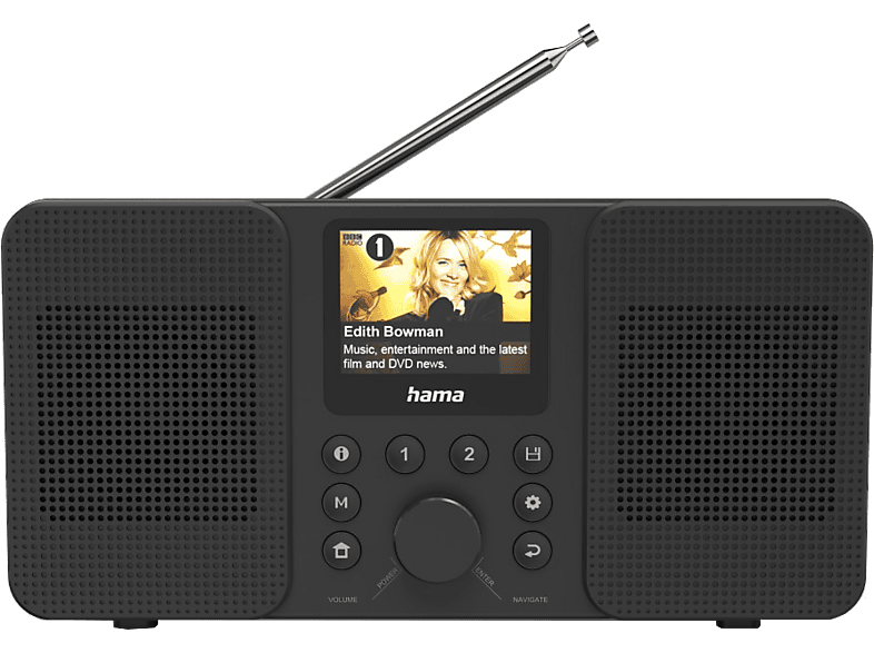 Hama DIR10, 6W, Bluetooth, Pantalla a color, Negro
